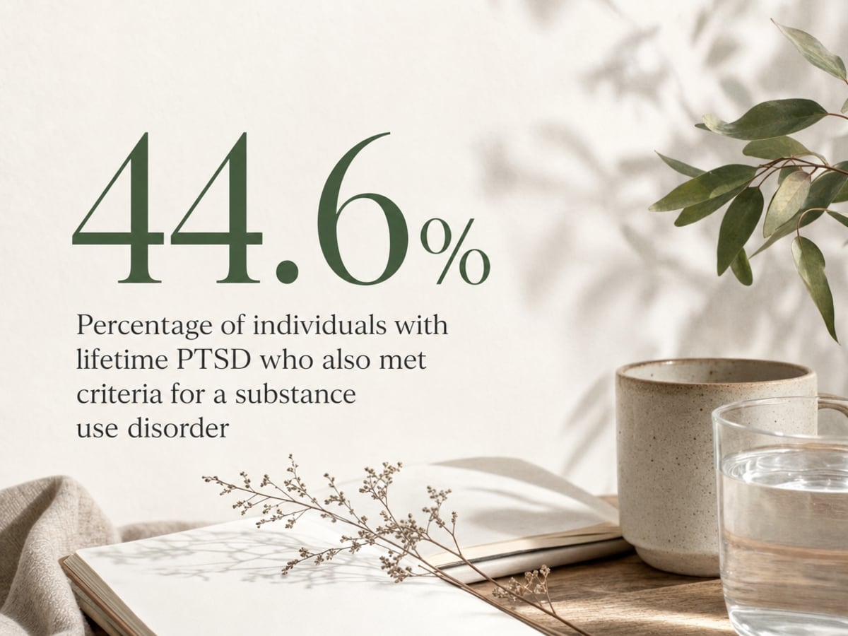 Addiction and the Brain: Why Willpower Isn't Enough 2 Infographic showing Percentage of individuals with lifetime PTSD who also met criteria for a substance use disorder