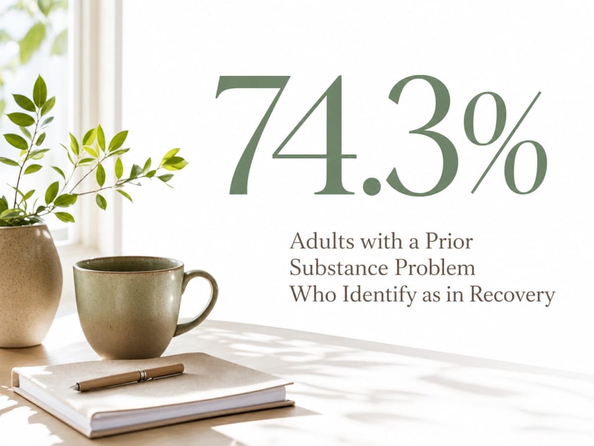 What Do Addiction Recovery Statistics Really Mean? 3 Infographic showing Adults with a Prior Substance Problem Who Identify as in Recovery