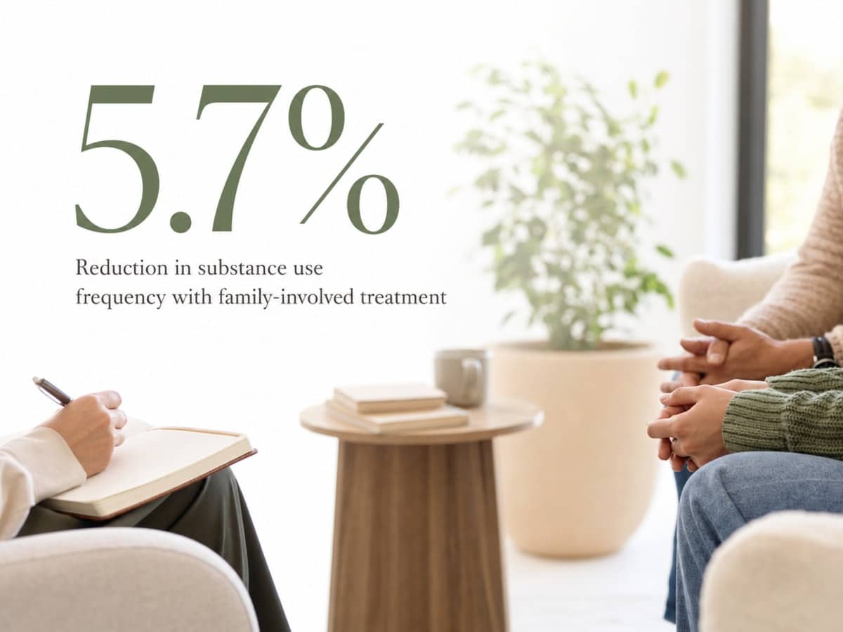 Using Casey's Law: A Step-by-Step Guide for Families 1 Infographic showing Reduction in substance use frequency with family-involved treatment