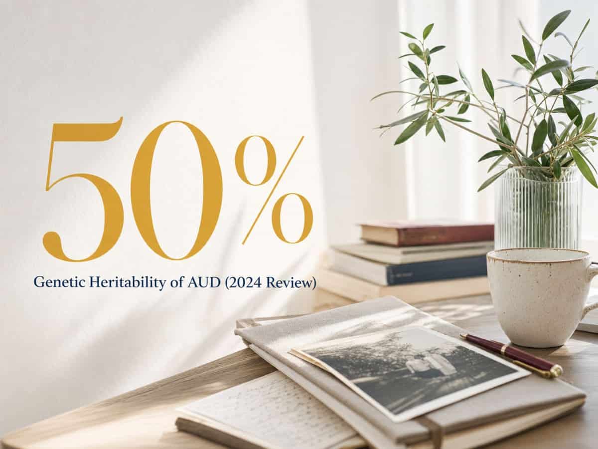 Does Alcoholism Run in Families? 1 Infographic showing Genetic Heritability of AUD (2024 Review)