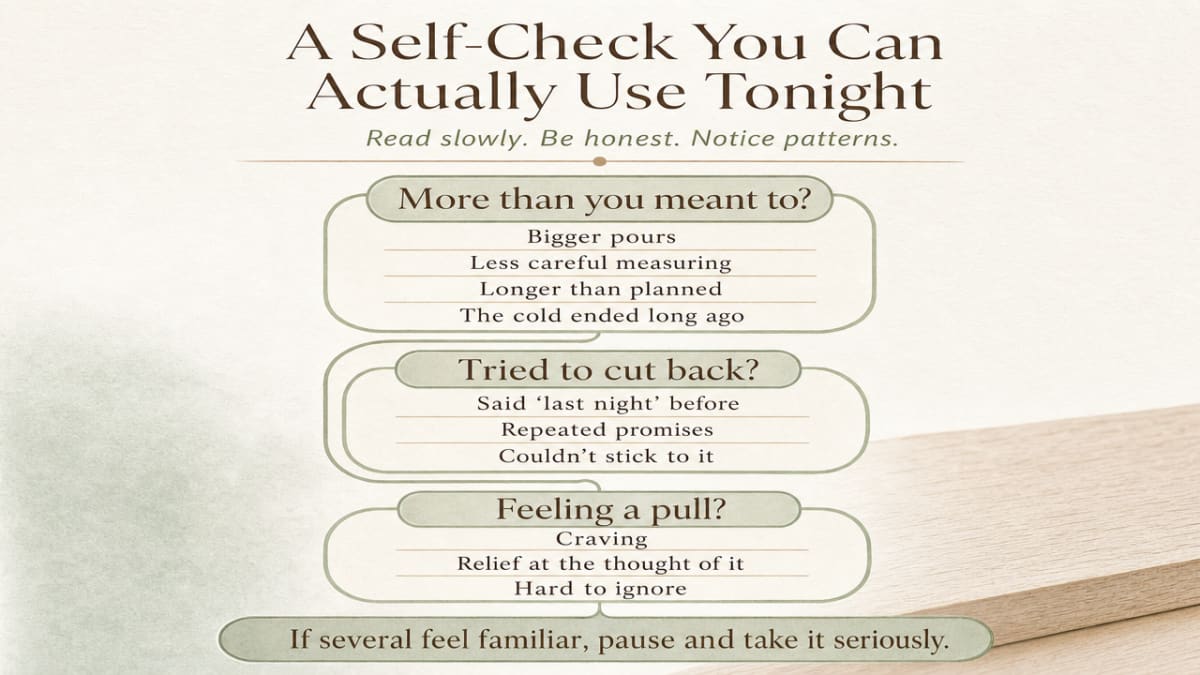 Is NyQuil Addictive? Addiction vs. Dependence 3 Turn the article's DSM-5-derived self-check questions into a scannable checklist visual that supports the section's framework