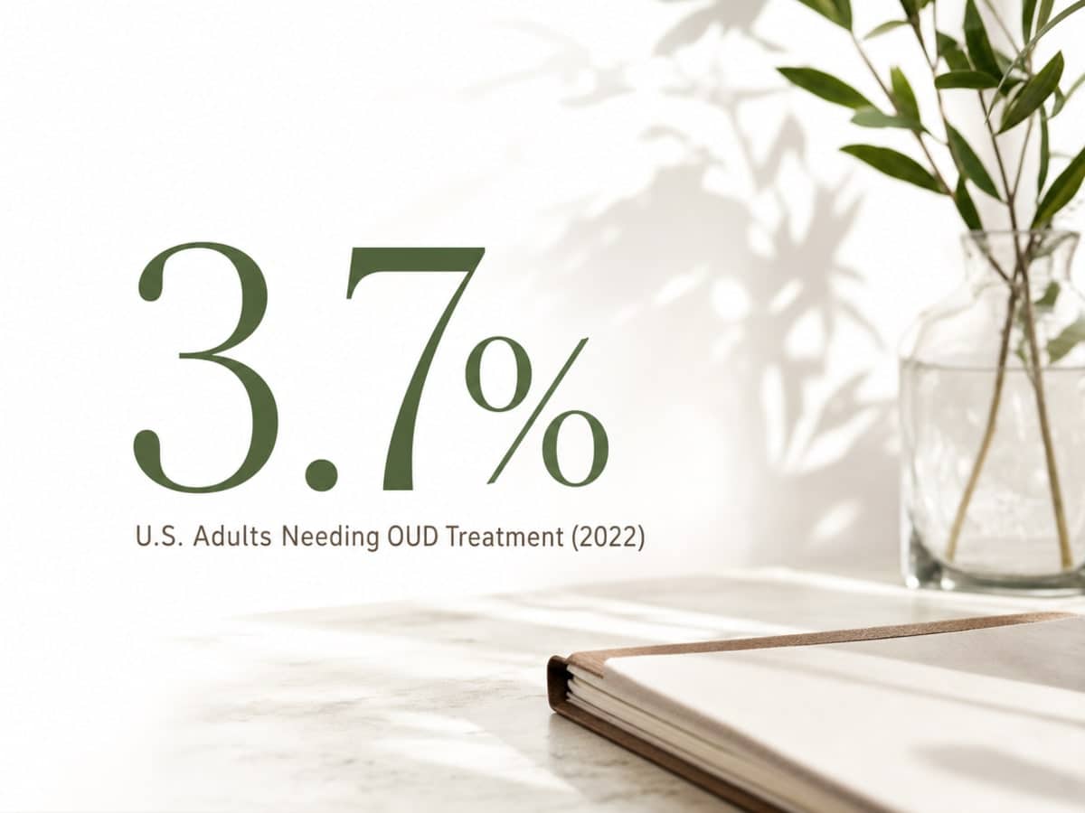 Medication Assisted Treatment Statistics for Recovery 1 Infographic showing U.S. Adults Needing OUD Treatment (2022)
