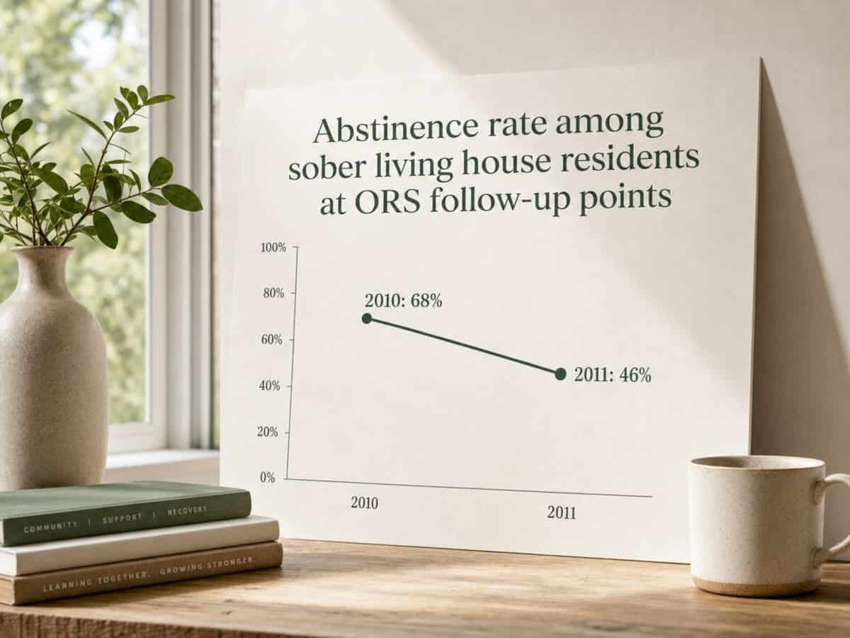 What to Look For in Sober Living Homes Near Me 2 Chart showing Abstinence rate among sober living house residents at ORS follow-up points
