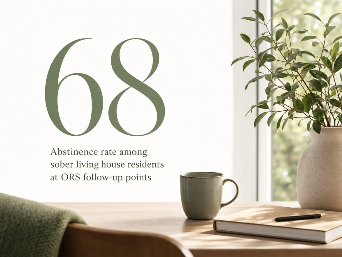 What to Look For in Sober Living Homes Near Me 3 Infographic showing Abstinence rate among sober living house residents at ORS follow-up points