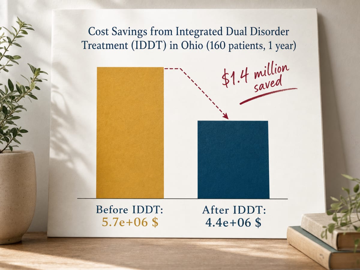 Finding Dual Diagnosis Treatment in Cleveland, OH 2 Chart showing Cost Savings from Integrated Dual Disorder Treatment (IDDT) in Ohio (160 patients, 1 year)