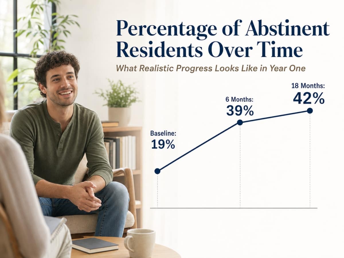 Chart showing Percentage of Abstinent Residents Over Time